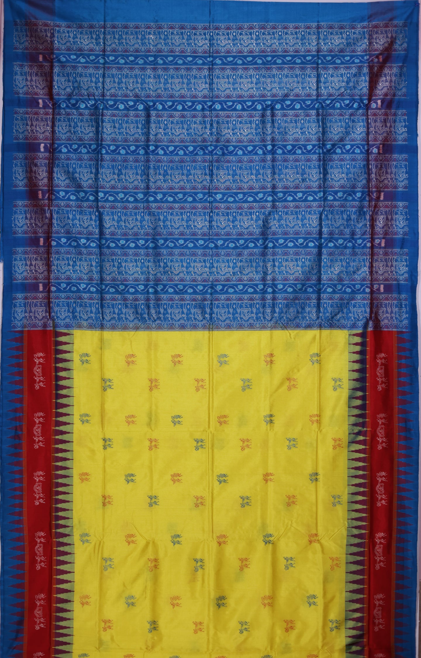 Bright Yellow Traditional Marriage Bomkai Saree