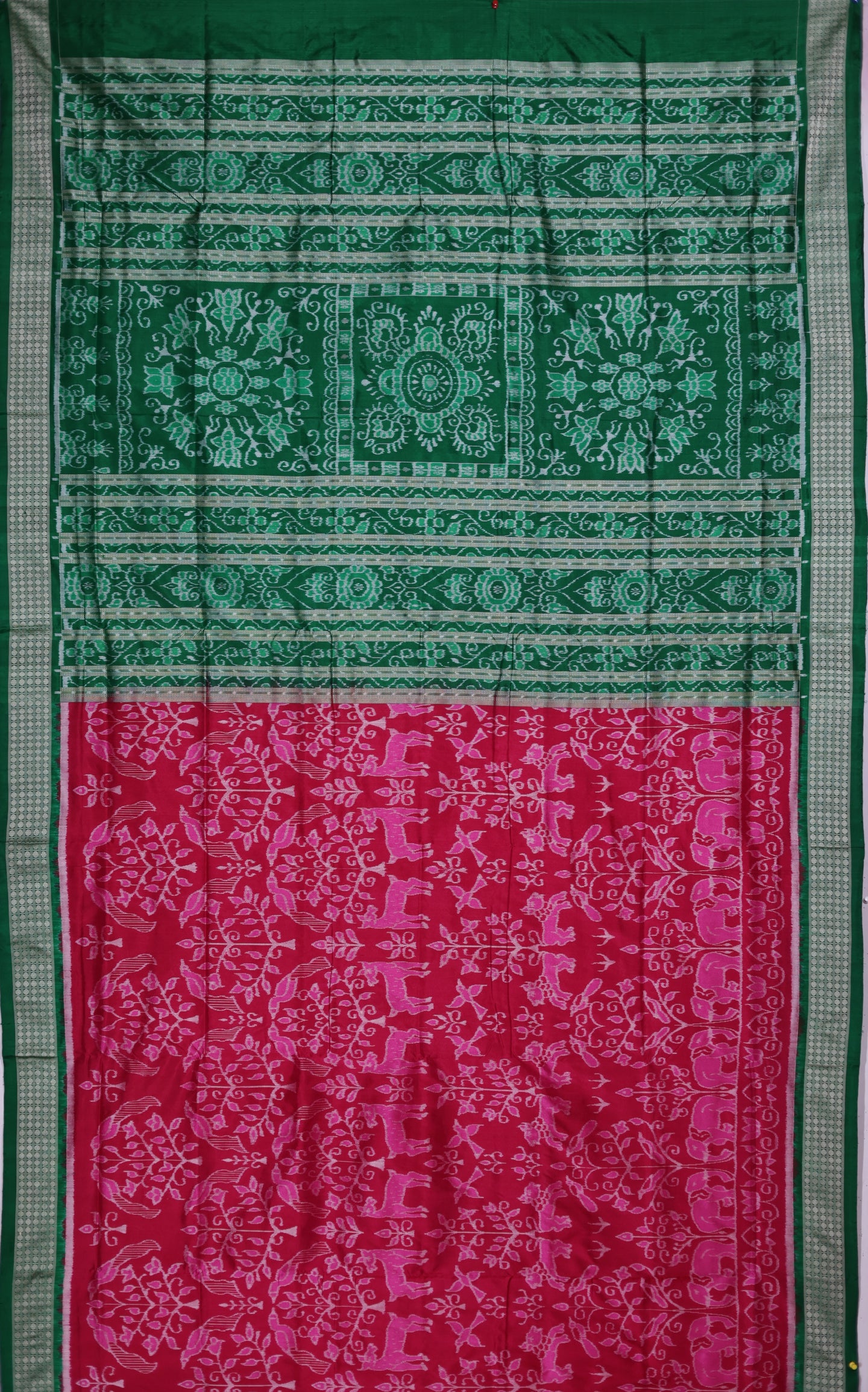 Hot Pink Border Bichitrapuri Saree