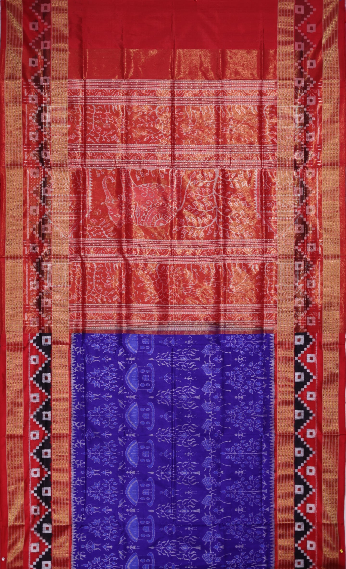 Blue Violate Body Bandha Tissue Saree