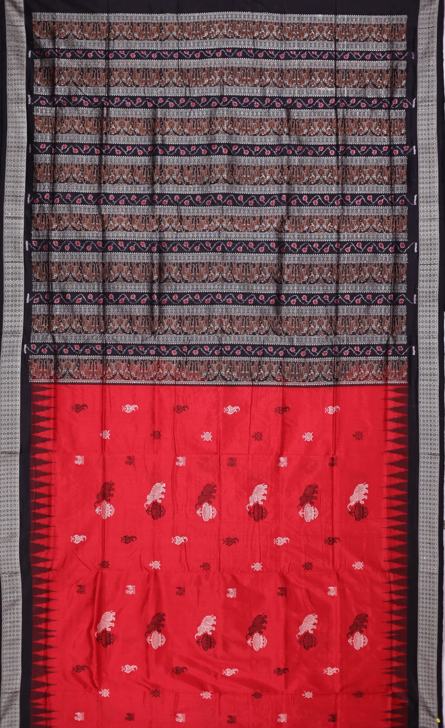 Red Body Bomkai Saree