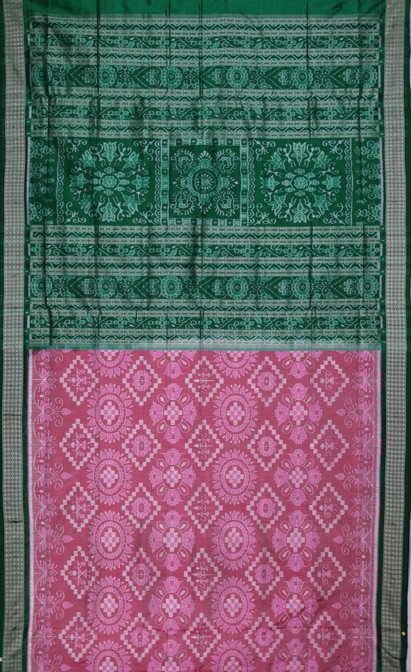 Sweet Pink Forest Green Border Bandha Pasapali