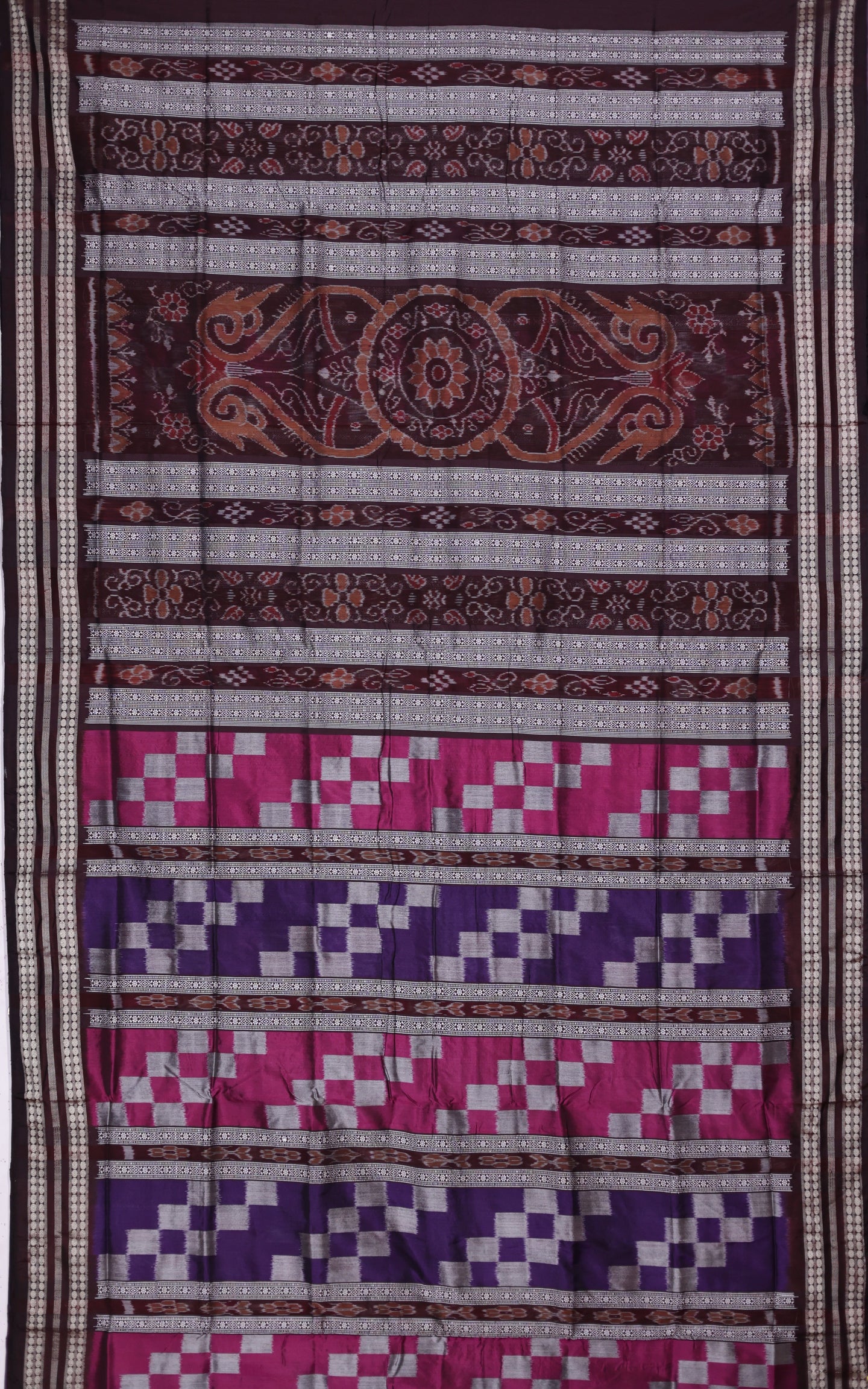 Magenta Violet Bandha Bomkai Saree