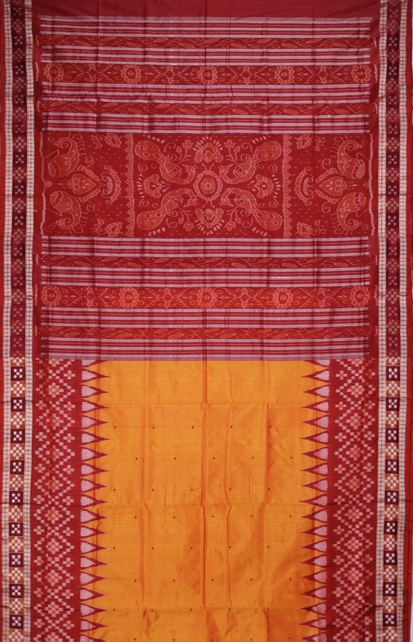 Golden Orange Border Pasapalli Saree