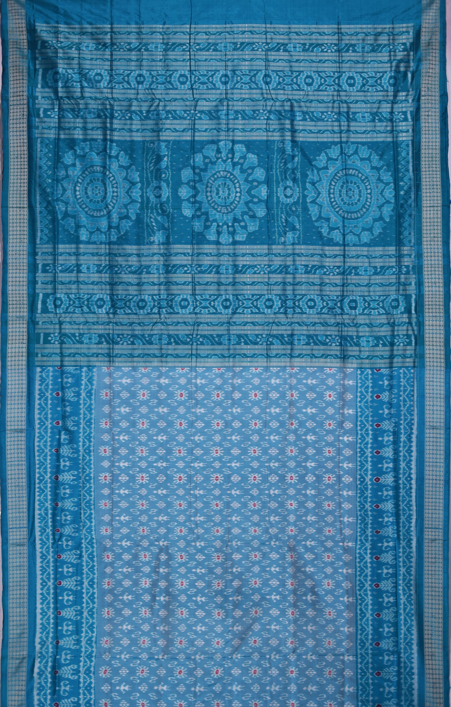 Light Blue Teracota Bandha Saree