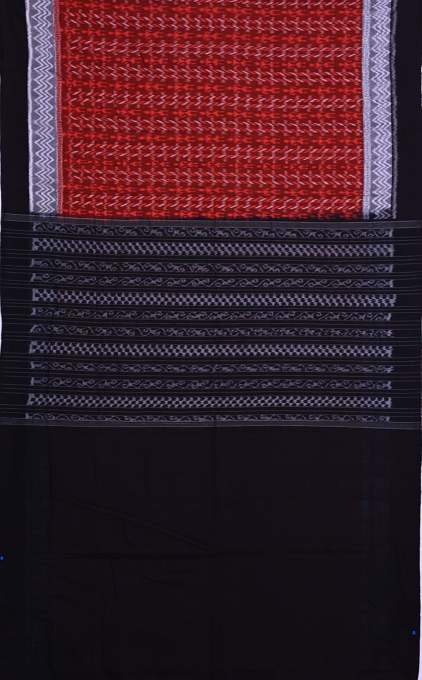 Brown Double Border Bandha Saree