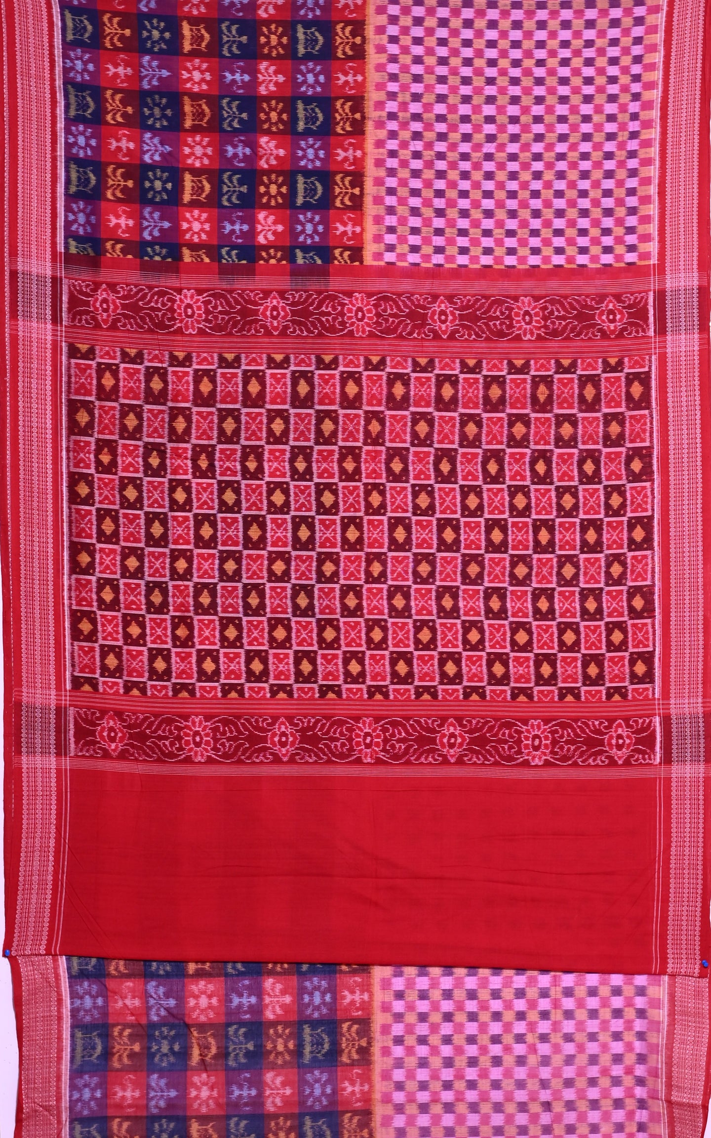 Blue, Magenta Teracota Bandha Saree