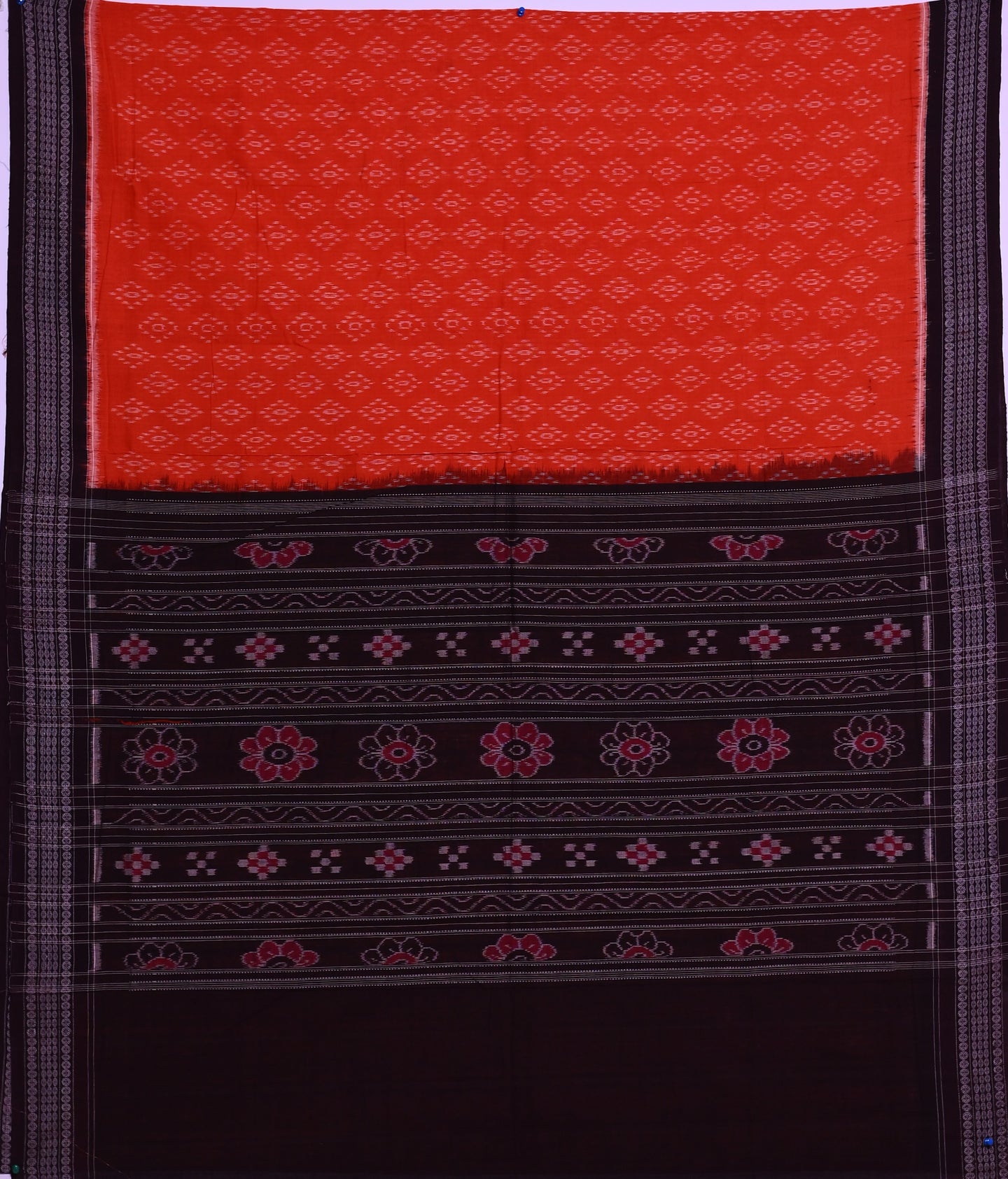 Dark Orange Body Bandha Saree(With Out Blouse)