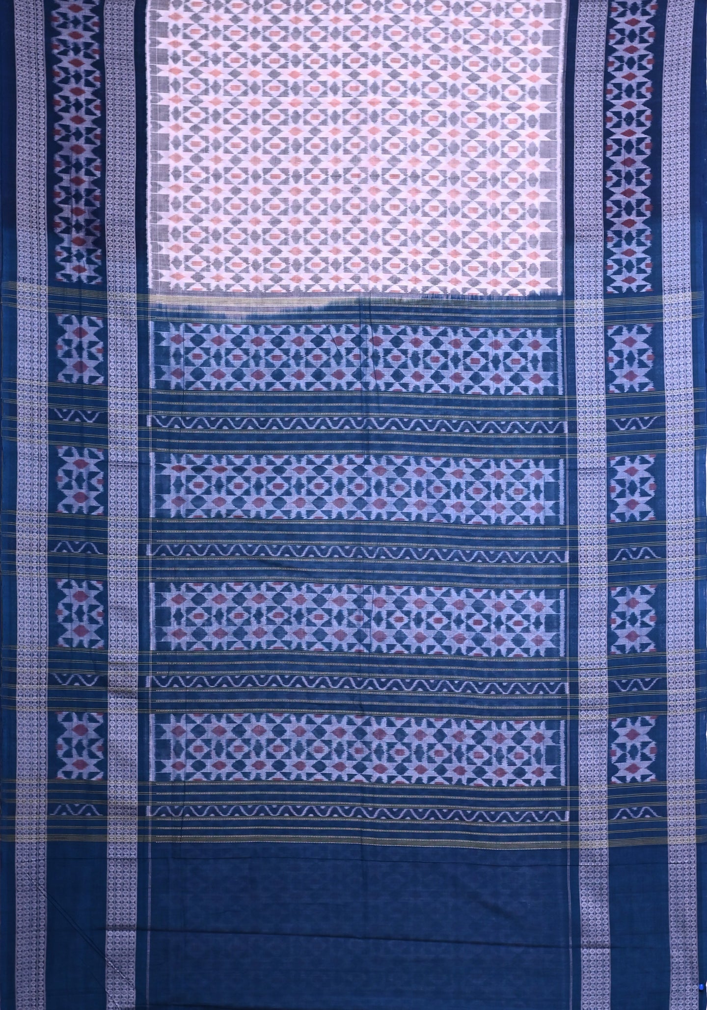 White Big Border Bandha Saree