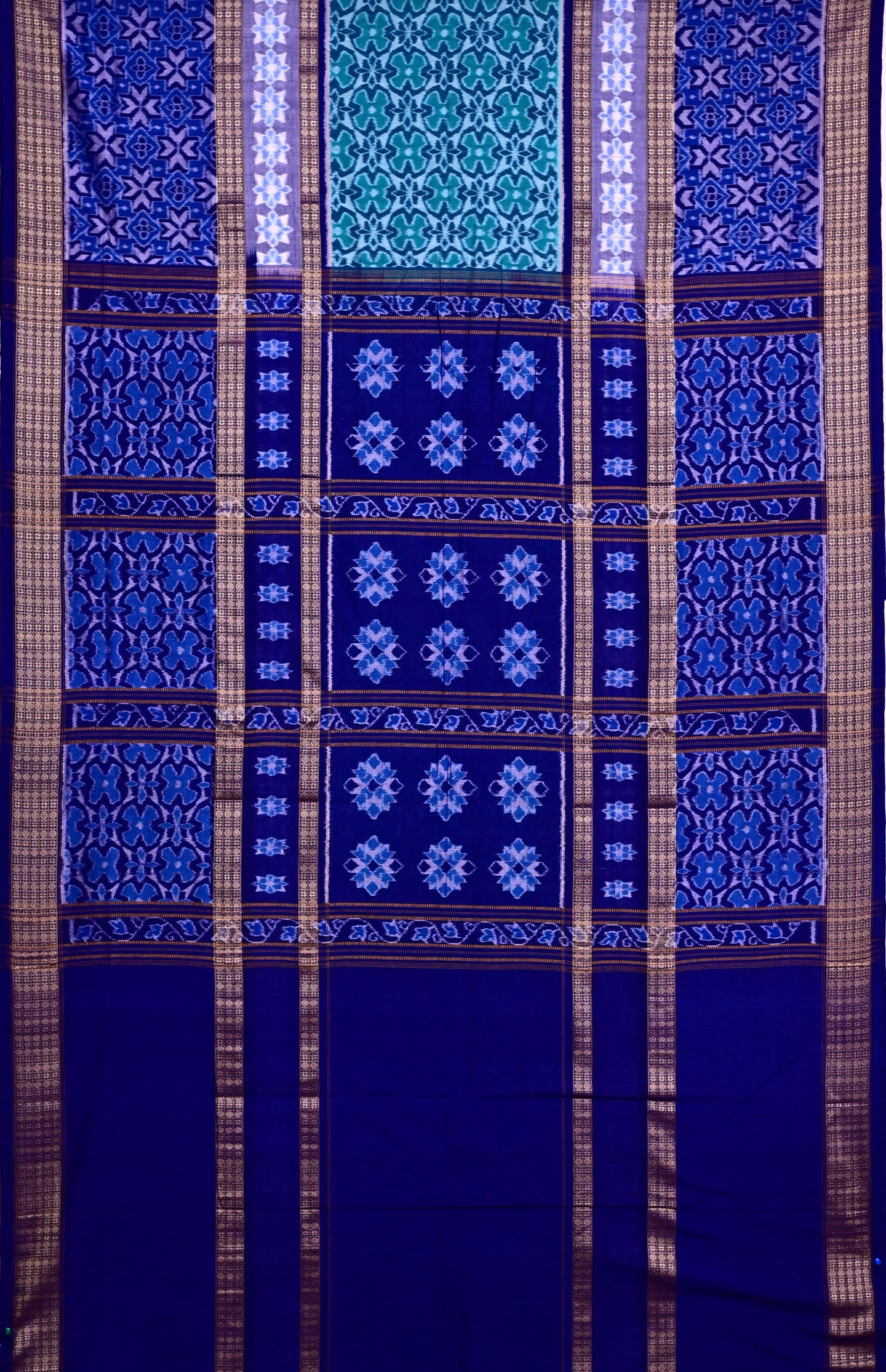 Light Green Double Border Bandha Saree