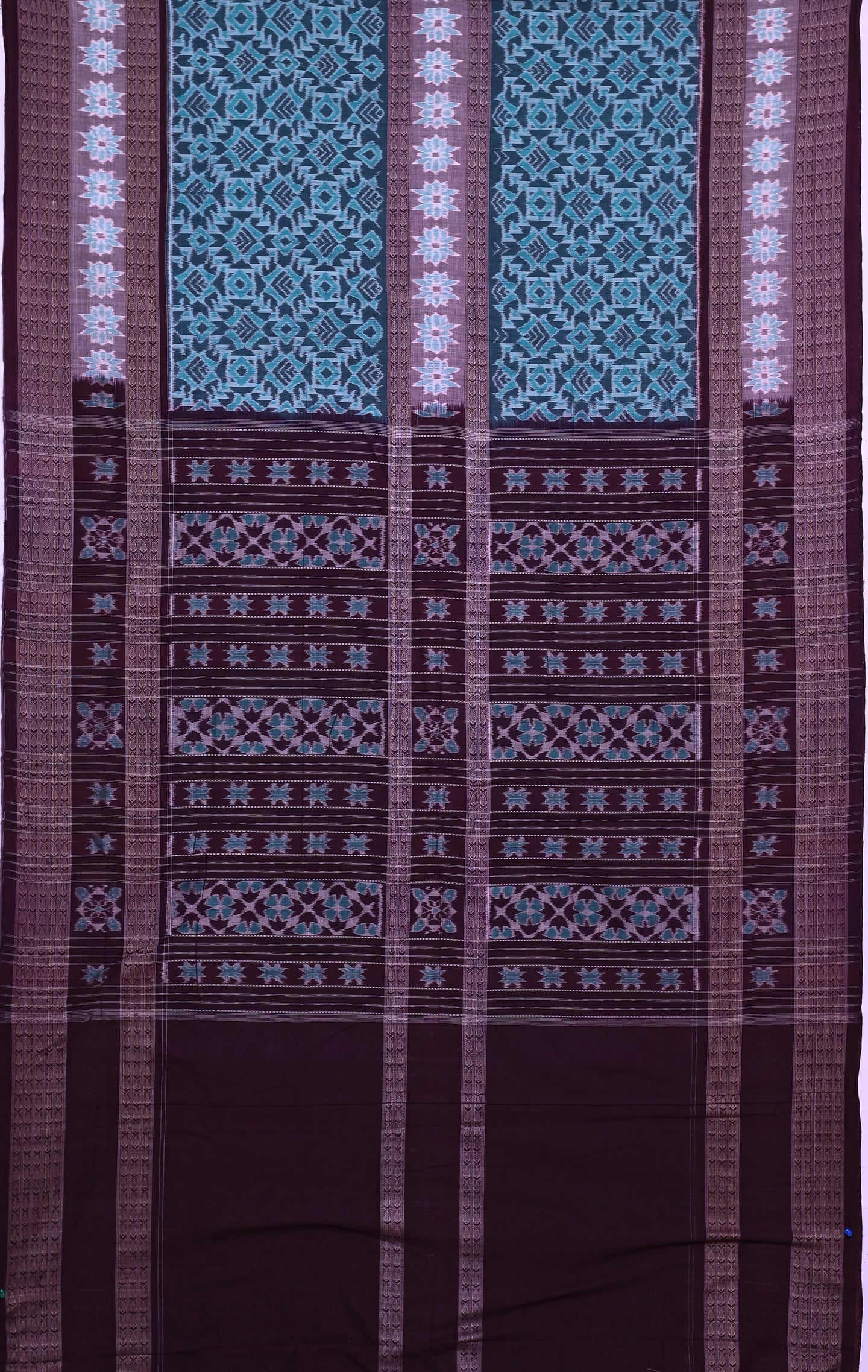 Light Green Big Border Bandha Saree