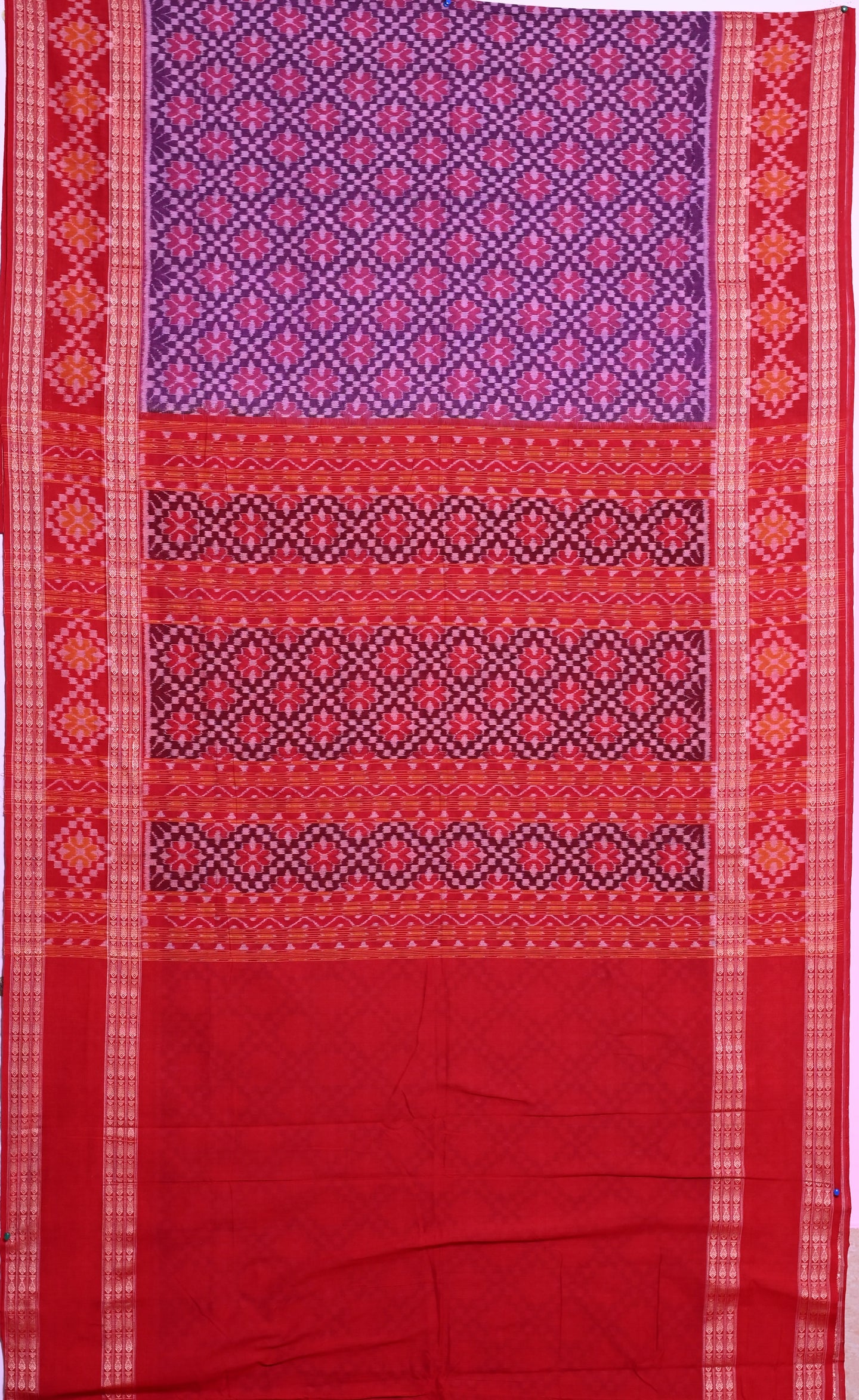 Purple Big Border Bandha Saree