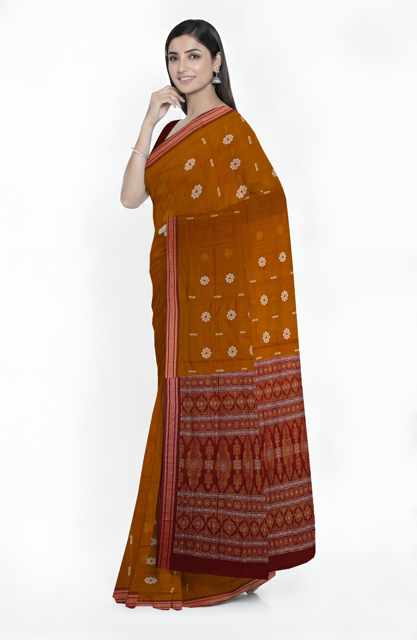 Deep Mahagony Bomkai Sambalapuri Saree