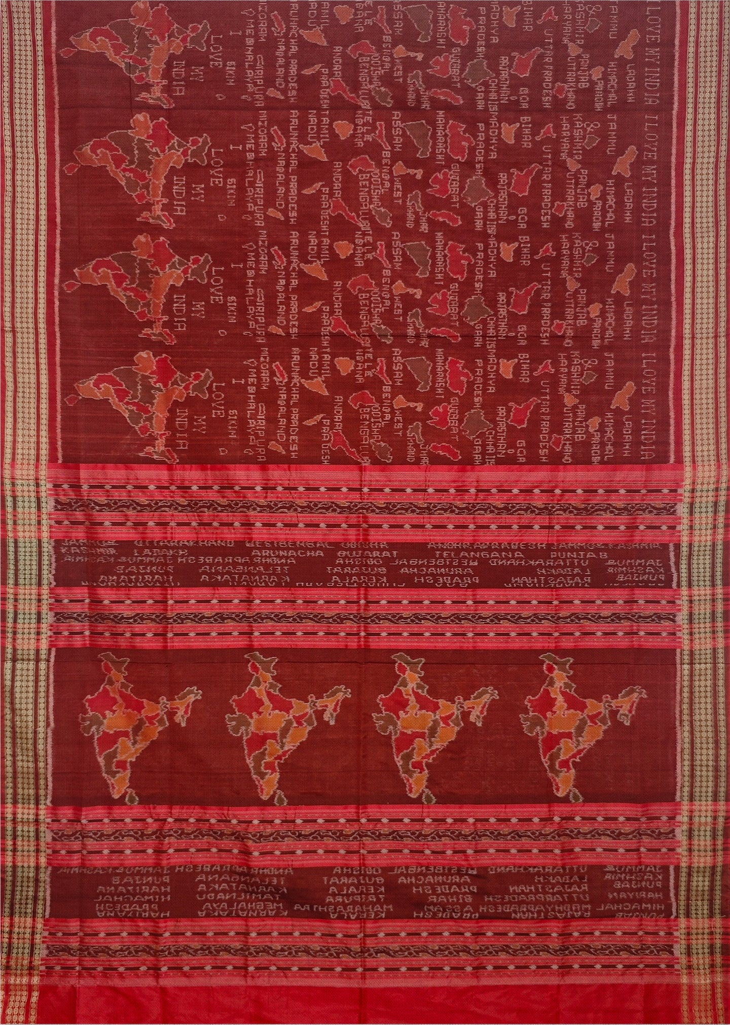 Maroon Mana Chitra Design Pata Bapta Saree | Odisha Handloom GI Tagged | Devnika