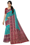 Teal Traditional Body Bandha Saree | Odisha Handloom GI Tagged | Devnika