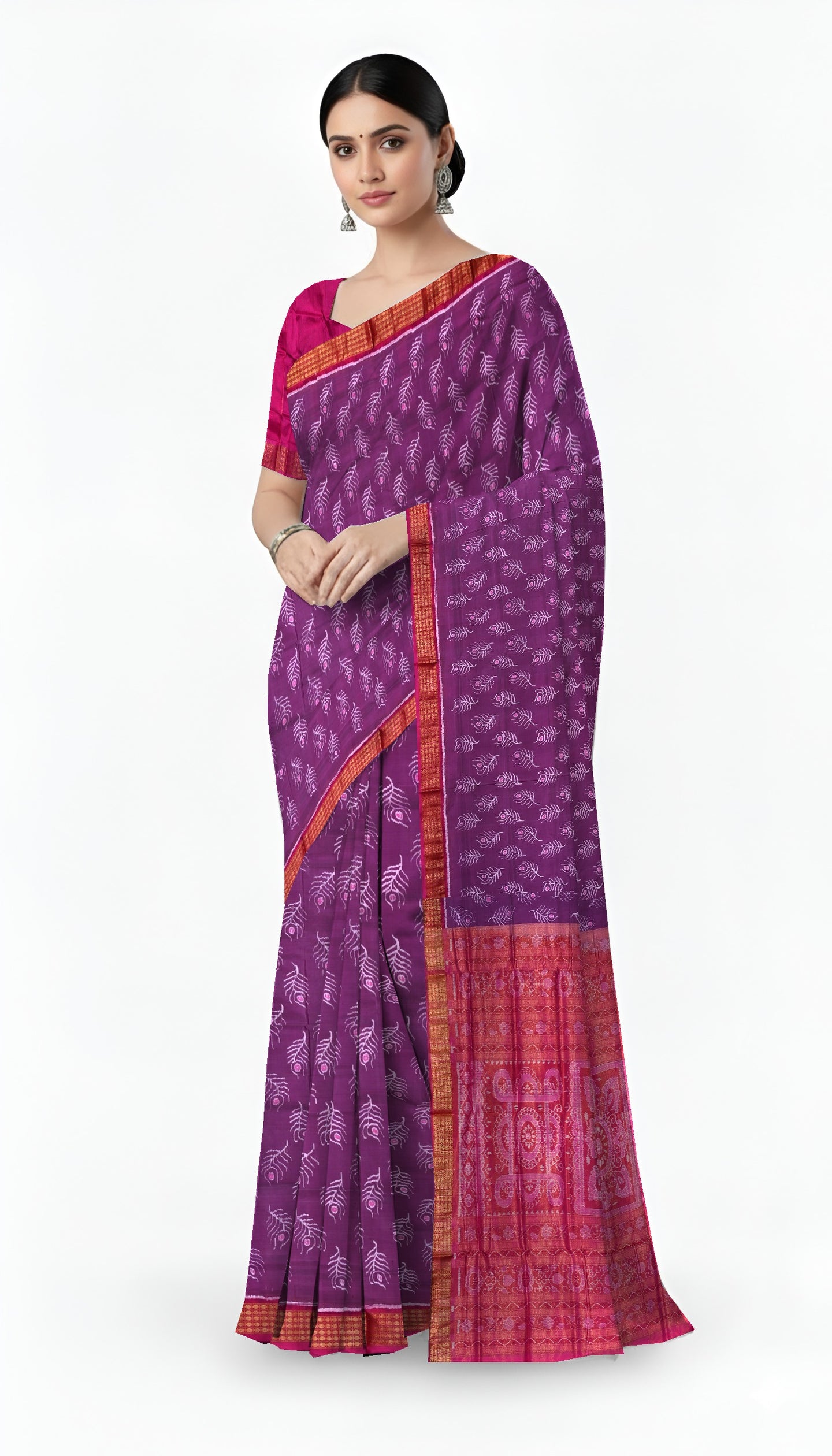 Light Purple Bandha Sambalapuri Tissue Silk Saree | Odisha Handloom GI Tagged | Devnika