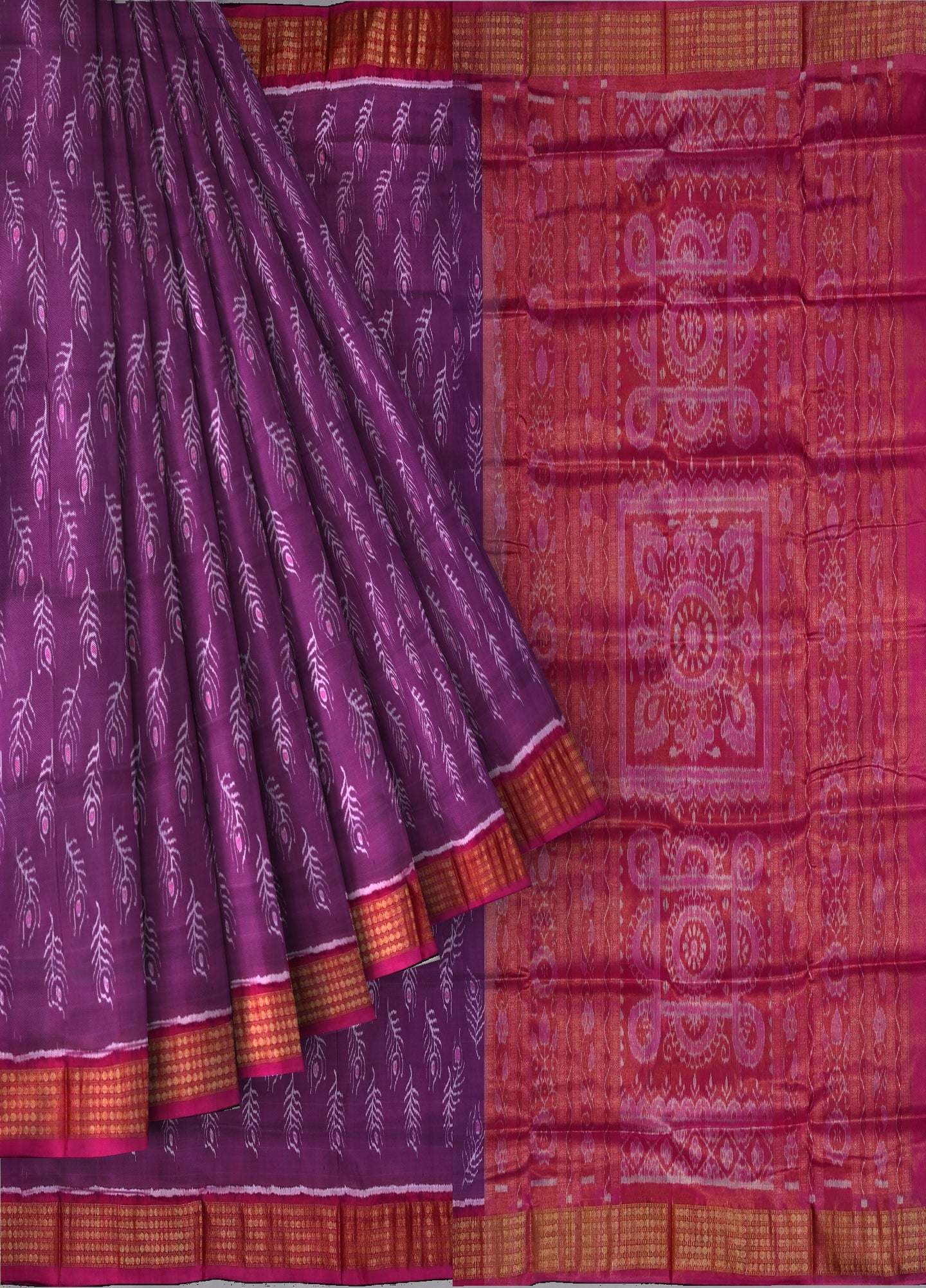Light Purple Bandha Sambalapuri Tissue Silk Saree | Odisha Handloom GI Tagged | Devnika