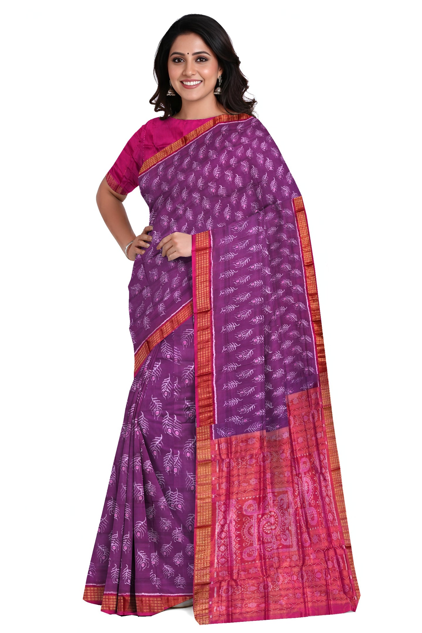 Light Purple Bandha Sambalapuri Tissue Silk Saree | Odisha Handloom GI Tagged | Devnika