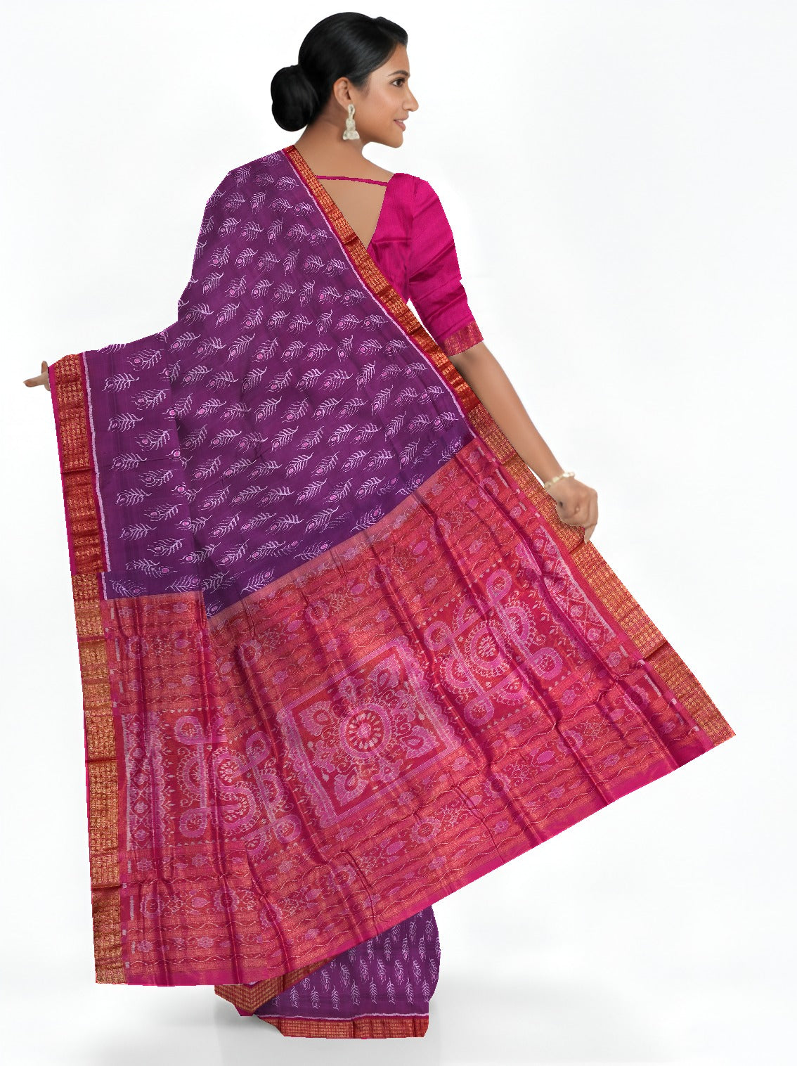 Light Purple Bandha Sambalapuri Tissue Silk Saree | Odisha Handloom GI Tagged | Devnika