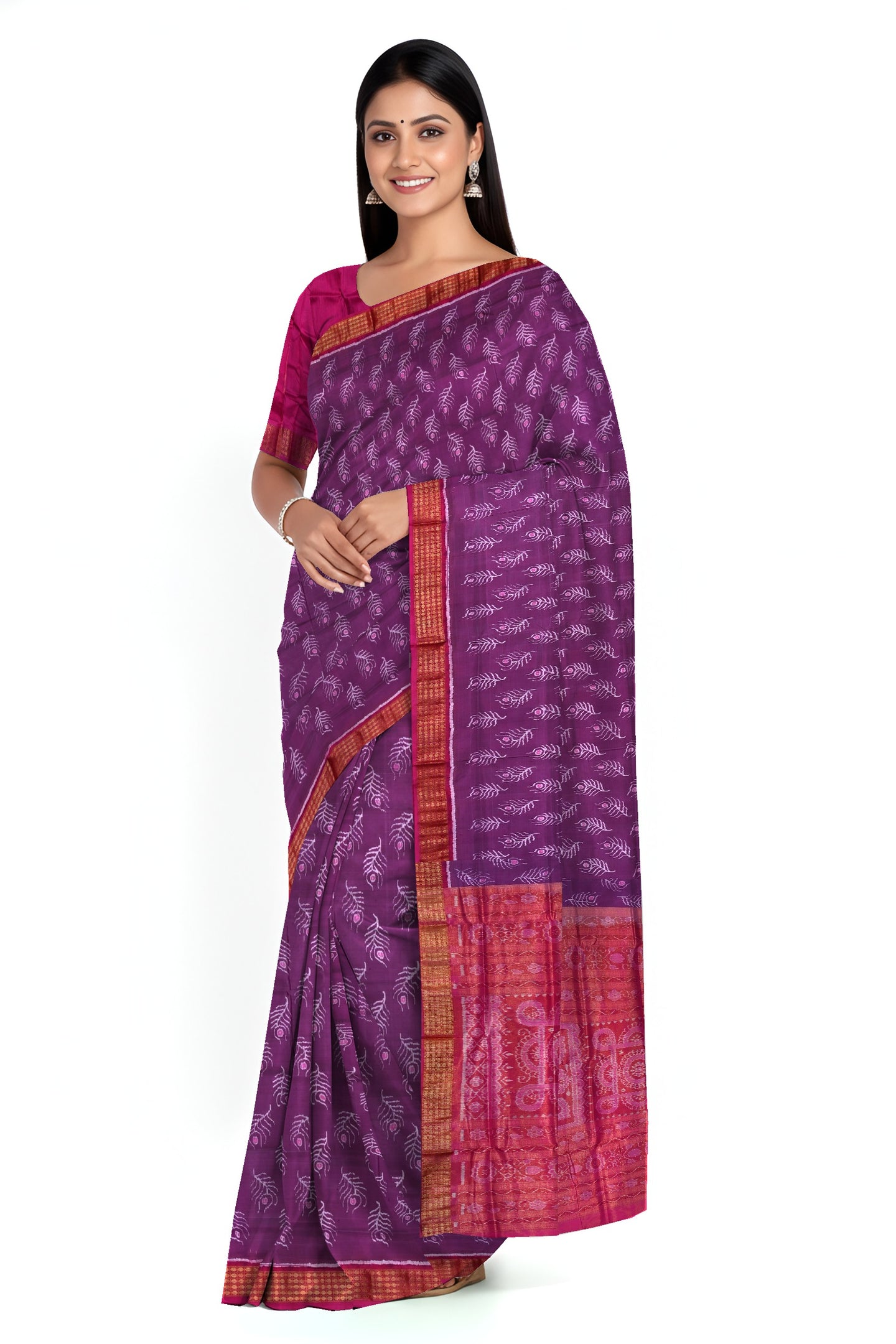 Light Purple Bandha Sambalapuri Tissue Silk Saree | Odisha Handloom GI Tagged | Devnika