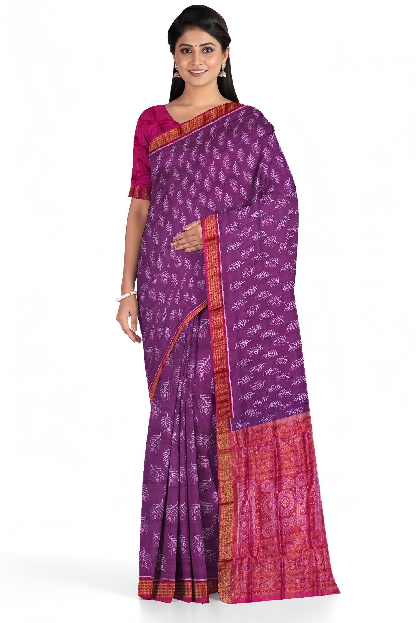 Light Purple Bandha Sambalapuri Tissue Silk Saree | Odisha Handloom GI Tagged | Devnika