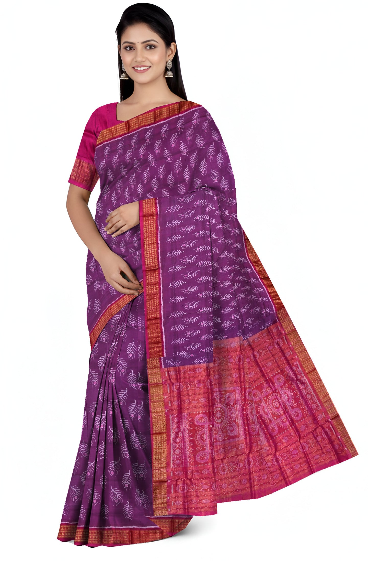 Light Purple Bandha Sambalapuri Tissue Silk Saree | Odisha Handloom GI Tagged | Devnika