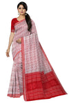 Light Cream Bandha Sambalapuri Silk Saree | Odisha Handloom GI Tagged | Devnika