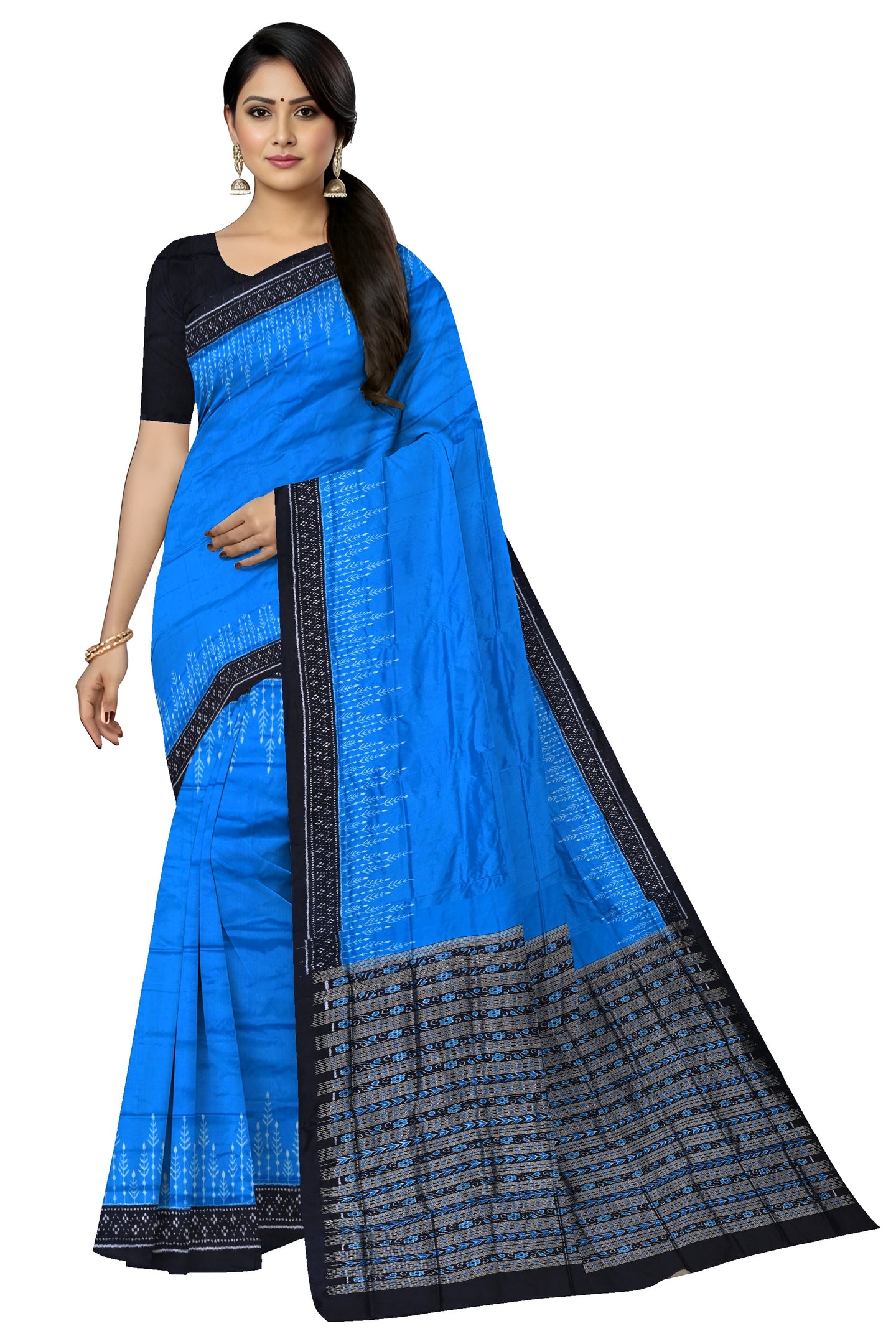 Copper Sulphate Bandha Sambalapuri Silk Saree | Odisha Handloom GI Tagged | Devnika
