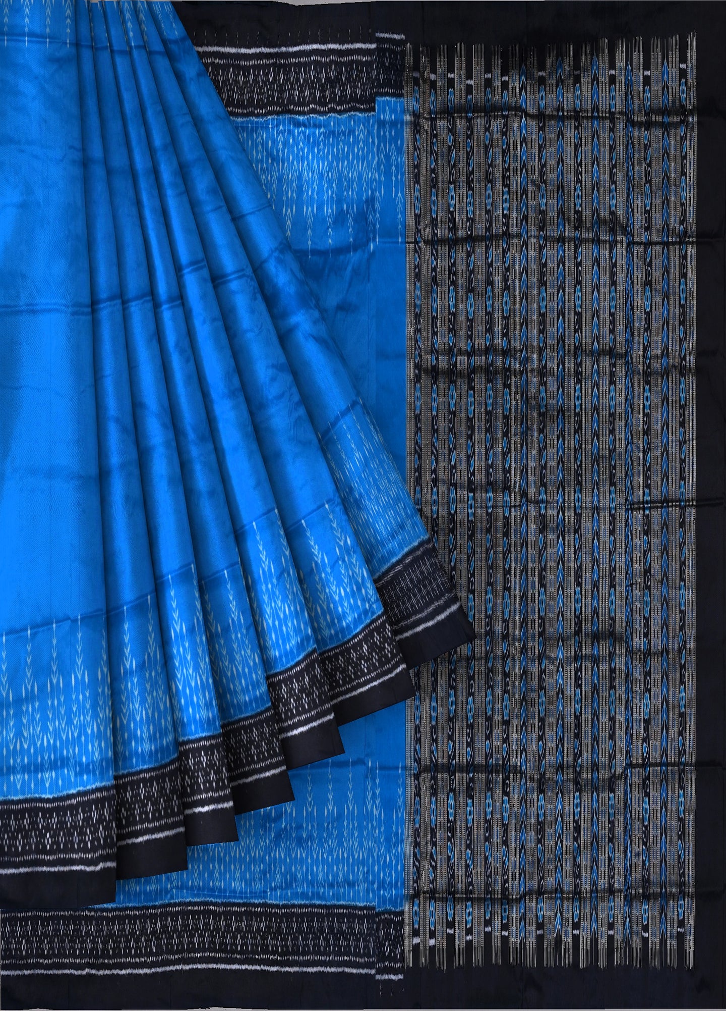 Copper Sulphate Bandha Sambalapuri Silk Saree | Odisha Handloom GI Tagged | Devnika