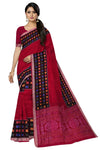 Deep Magenta Aswini Border Pata Saree | Odisha Handloom GI Tagged | Devnika