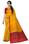 Golden Yellow Bomkai Pata Saree | Odisha Handloom GI Tagged | Devnika