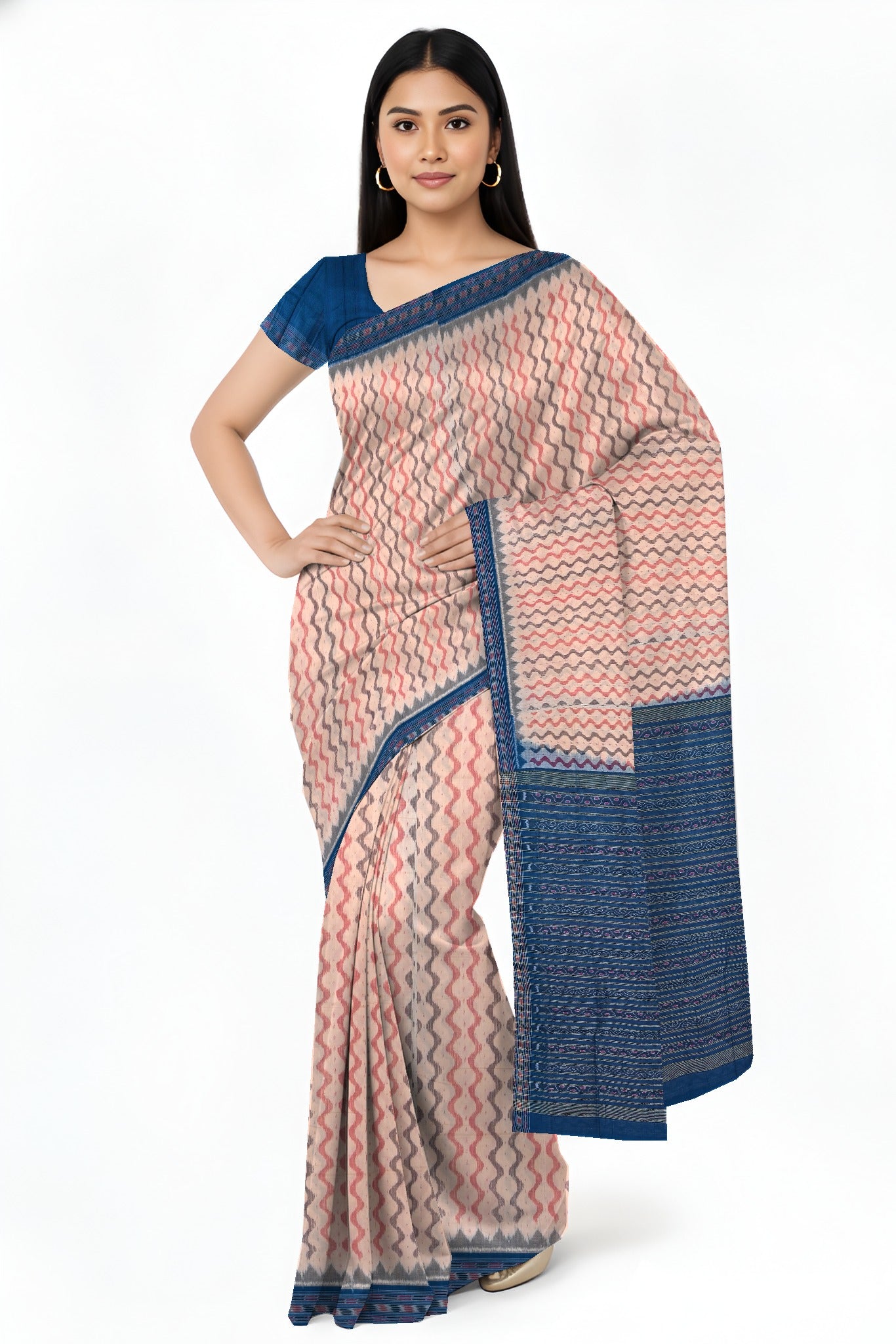 Chandan Traditional Body Bandha Saree | Odisha Handloom GI Tagged | Devnika