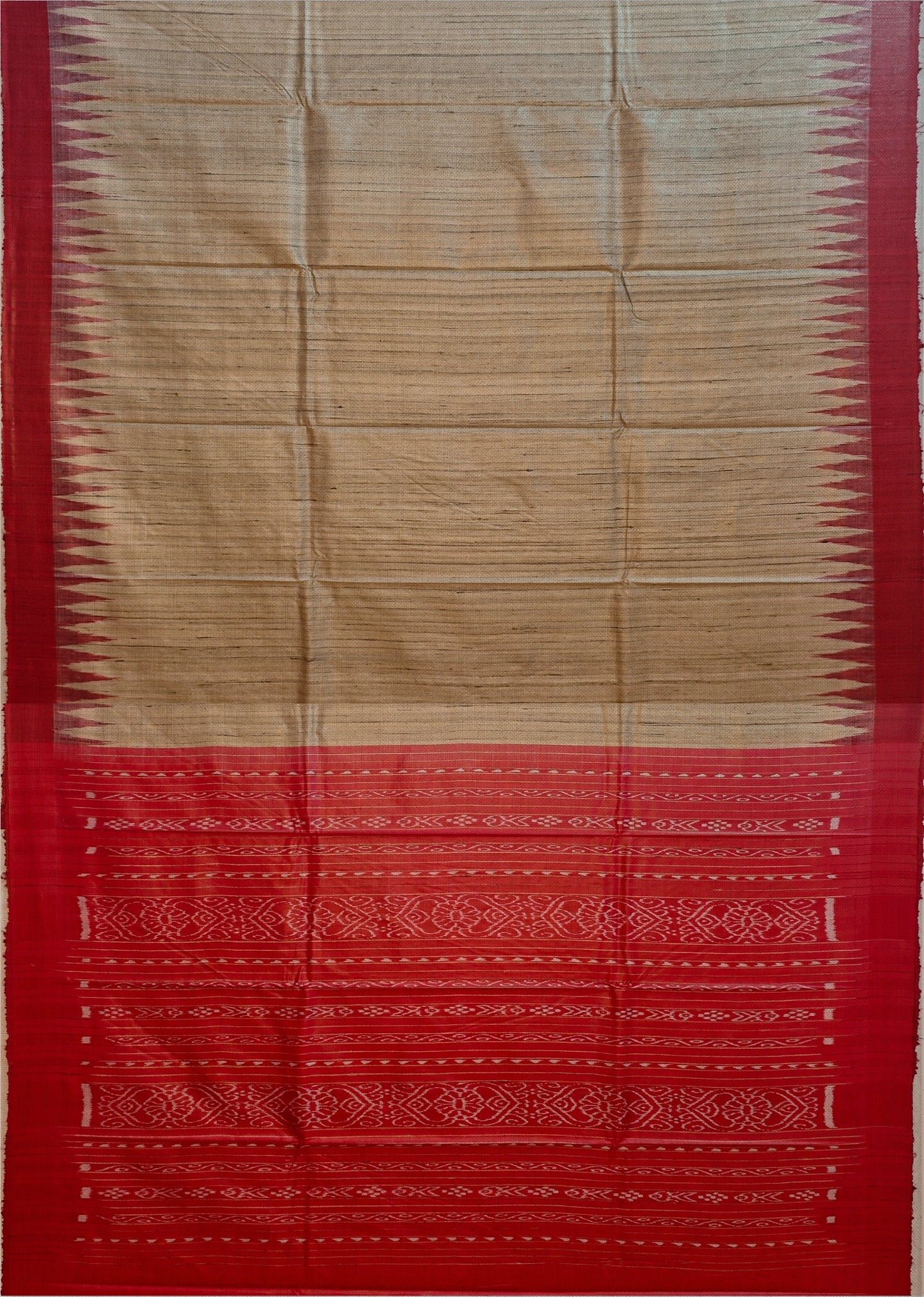 Matha Temple Border Tussar Silk Kotpad Saree | Odisha Handloom GI Tagged | Devnika