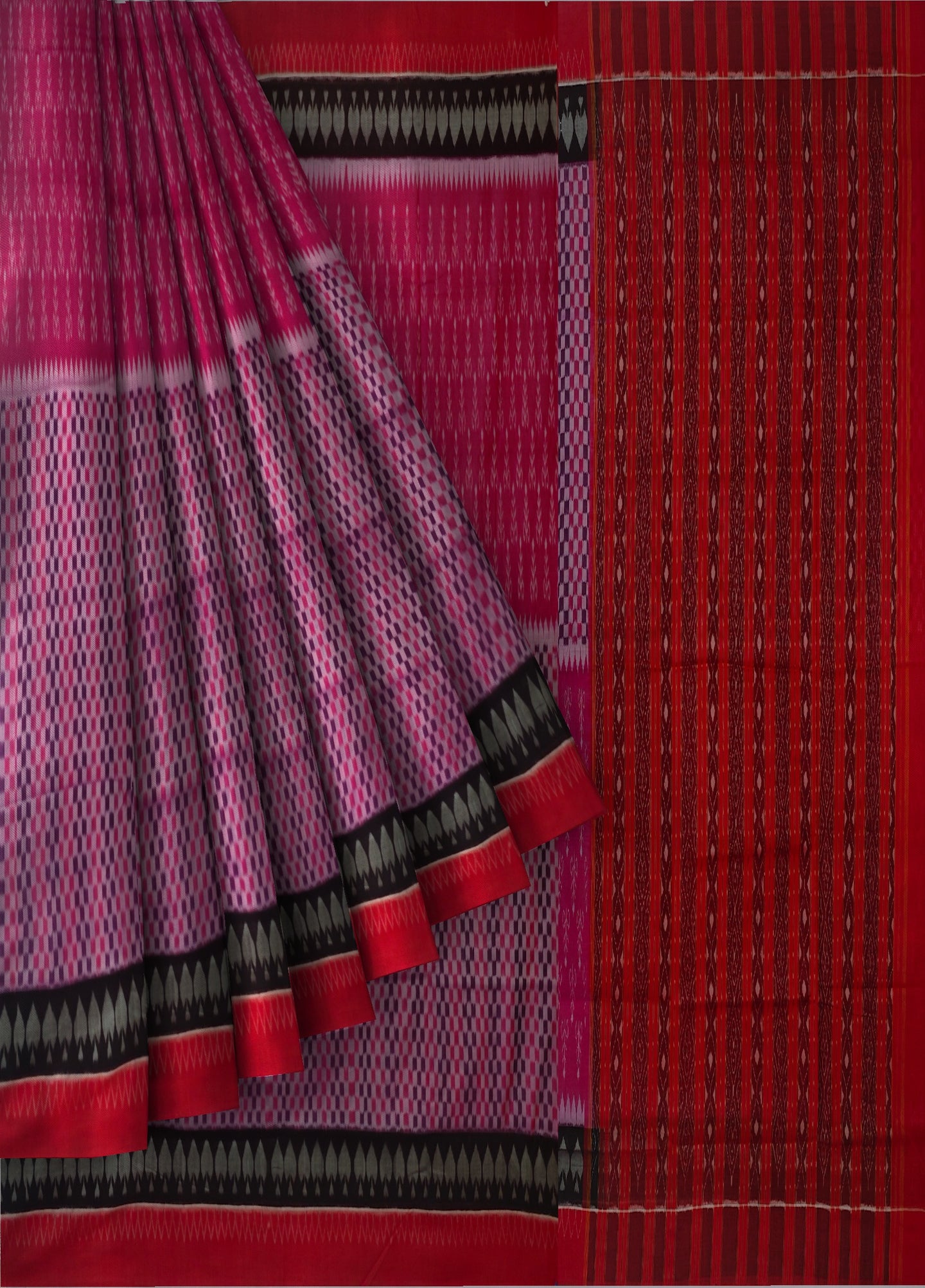 Mamey Pink Traditional Body Bandha Saree | Odisha Handloom GI Tagged | Devnika