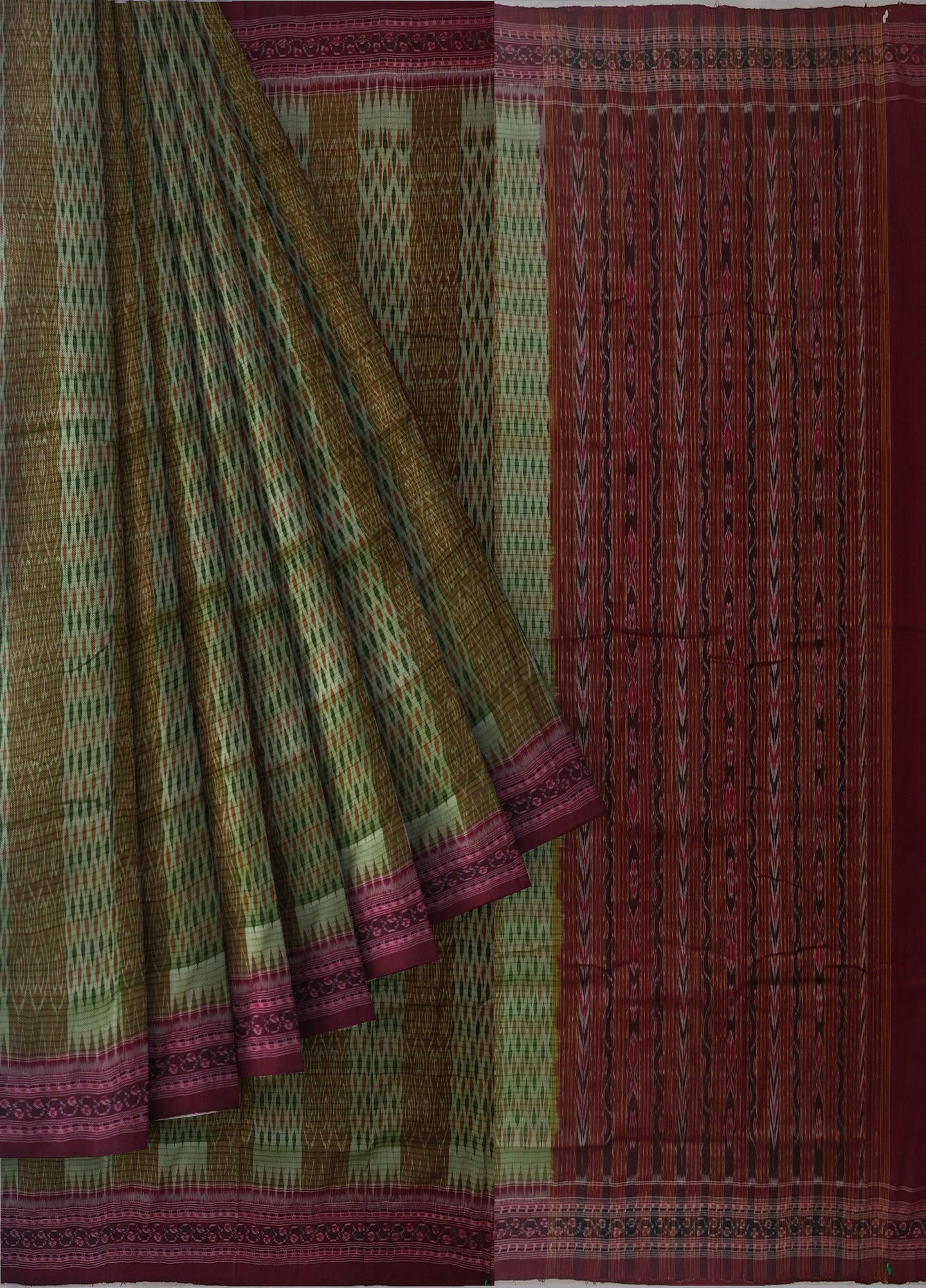 Deep Moss Green Traditional Body Bandha Saree